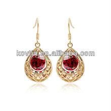 India gold jewelry findings bridal wedding accessories ruby stone drop earrings